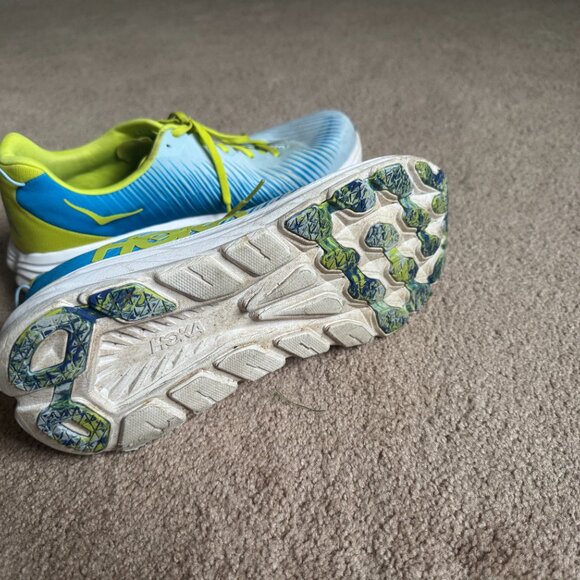 HOKA Rincon 3 Running Shoes Mens 11.5 M Blue Green Used - Picture 2 of 4